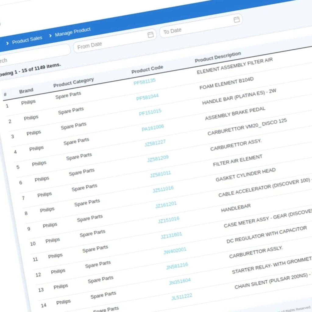 Evenware digital sales order management software interface